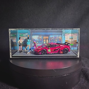 1:64 Scale Diecast street diorama in plexi case