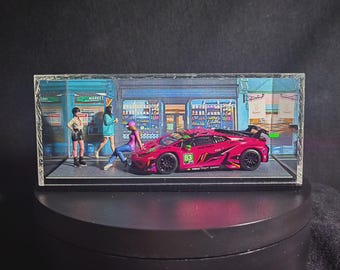 1:64 Scale Diecast street diorama in plexi case