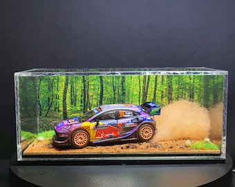 Diorama rajdowa w skali 1:64 z odlewu ciśnieniowego w etui z pleksi