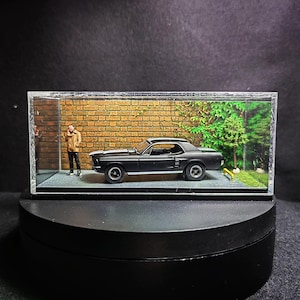 1:64 Scale Diecast parking diorama in plexi case