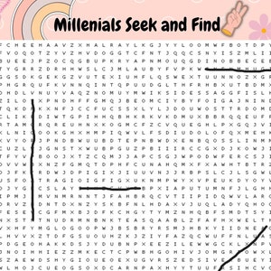 Word Search, Seek and Find Printable, Seek and Find Poster, Instant Download, Fun Bathroom Art, gift for millinials image 5