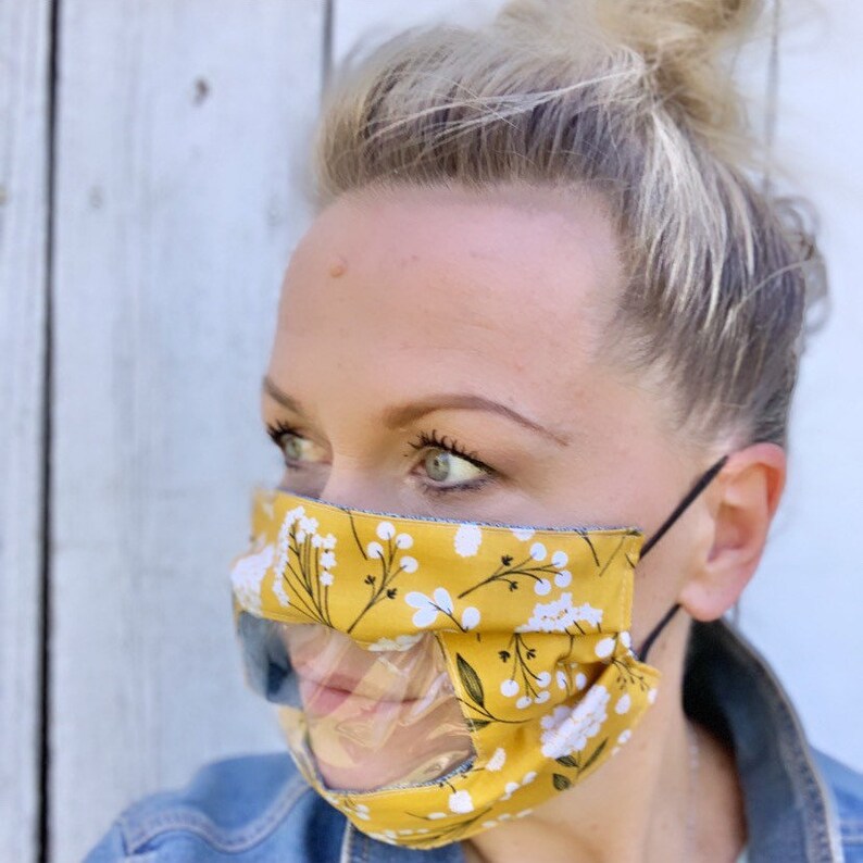 Adjustable Clear mask... SEE THROUGH Face Mask.. reusable mask Etsy