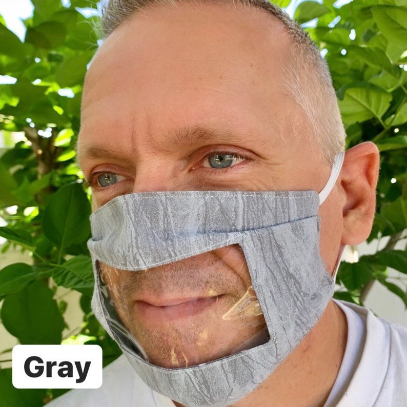 Adjustable Clear mask... SEE THROUGH Face Mask.. reusable mask Etsy