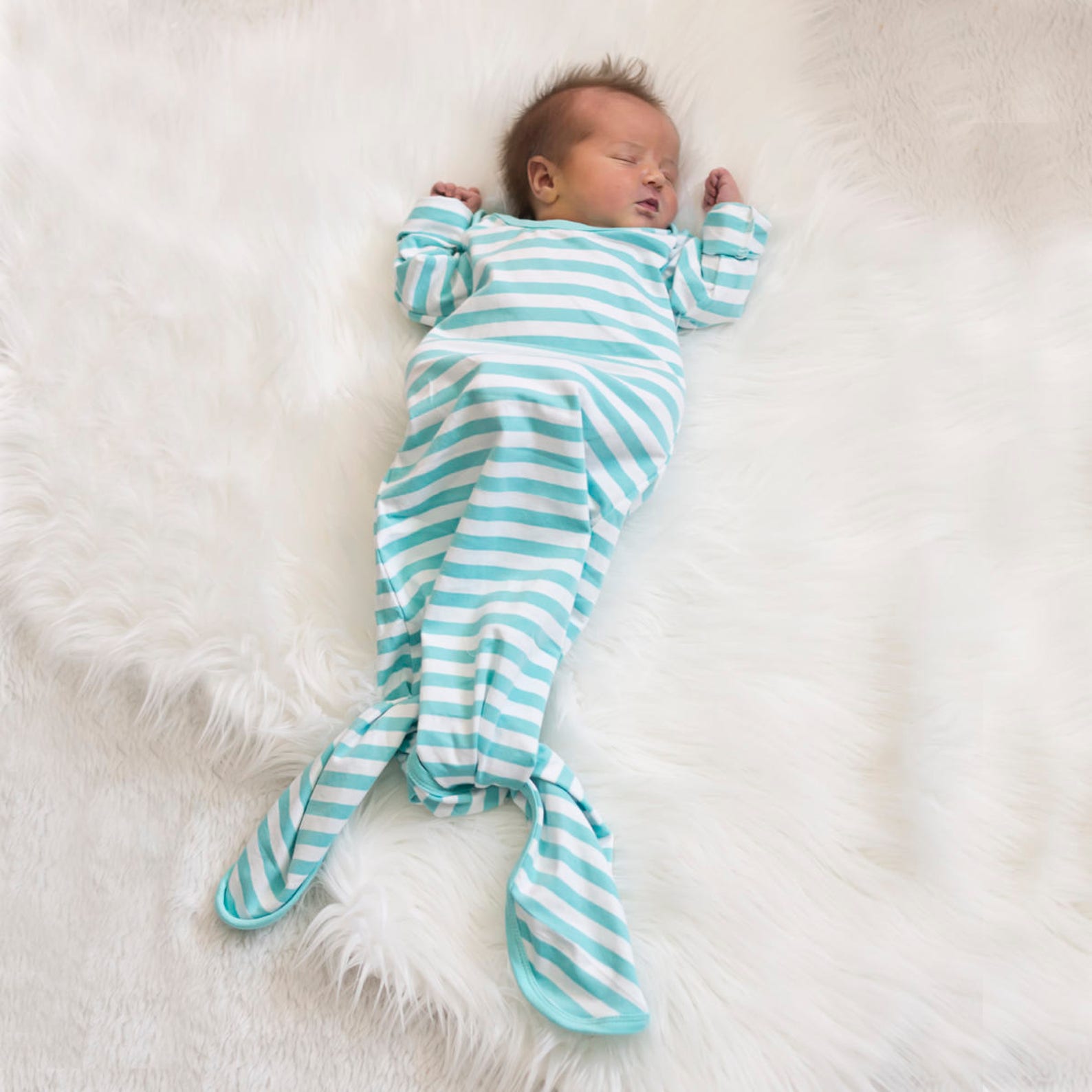 SALE...newborn Boys..Soft Cotton Knotted Newborn Gown....Boys Etsy