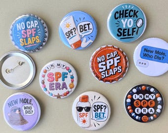 Melanoma awareness buttons | Set of 3 fun buttons  | Support for Jasper