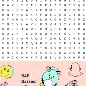 Word Search, Seek and Find Printable, Seek and Find Poster, Instant Download, Fun Bathroom Art, gift for millinials image 7