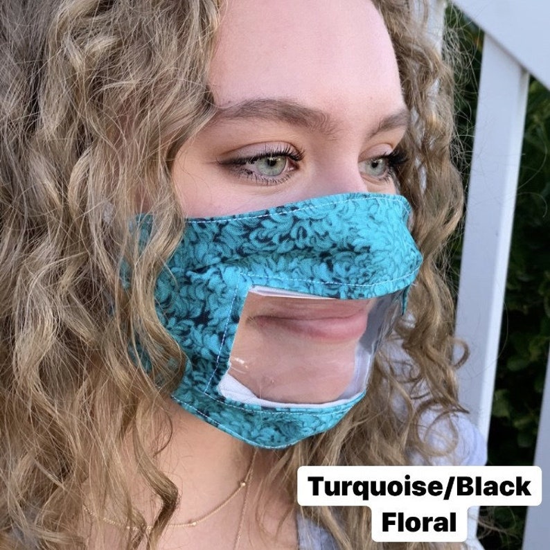 Seethrough mask... Clear Face Mask.. reusable mask.. FAST Etsy