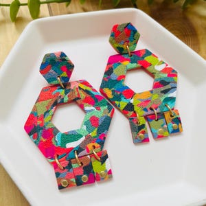 Oversized Statement Earrings | Bold  Earrings | Afrocentric Jewelry | Large Earrings | Polymer Clay  | Bold  Earrings | Summer earrings
