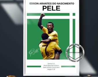 Pele Poster: Brazilian Soccer Legend Art (Digital Download)