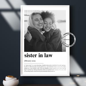 Sister in law gift, Sister in law best friend gift, Quote Print, Sister in law to be gift, Custom Gift With Photo, Custom Wall Art, Artwork