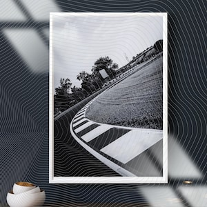 Monza F1 Corner Photo: Black & White Motorsport Art (Digital Download)