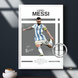 Lionel Messi poster, Leo Messi print, voetbal poster, sport kunst aan de muur, cadeau voor hem, Argentinië voetbal kunst, voetbal print, voetbal poster