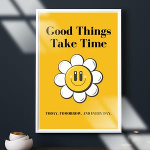 Retro Quote Wall Print: Good Things Take Time (Digital Download)