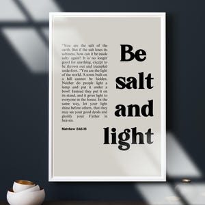 Matthew 5:13-16, Bible Verse Wall Art, Christian Art For Nursery, Christian Art Verse, Bible Verse To Print, Bible Verse Art Print