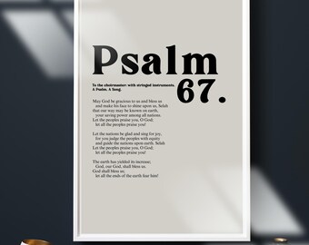Psalm 67, Christian Art For Nursery, Bible Verse Digital Print, Christian Art Prints Modern, Bible Verse Art Print, Christian Art Download