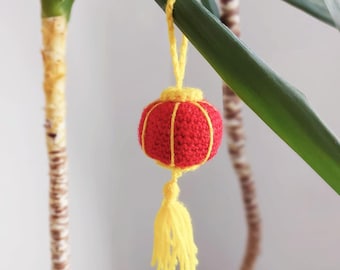 Handgefertigt von meiner Schwiegermutter, Rot gehäkelte chinesische Laternen - Perfekt für das chinesische Neujahrsdekor, 25 cm hängendes Geschenk