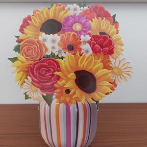 3D-Blumenstrauß Karte - Alle Gelegenheiten