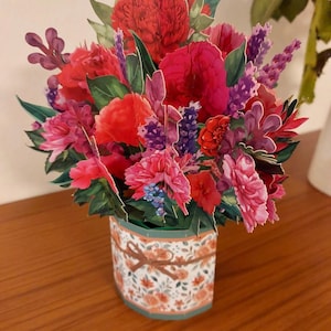 3D-Blumenstrauß-Nelke Karte - Alle Gelegenheiten