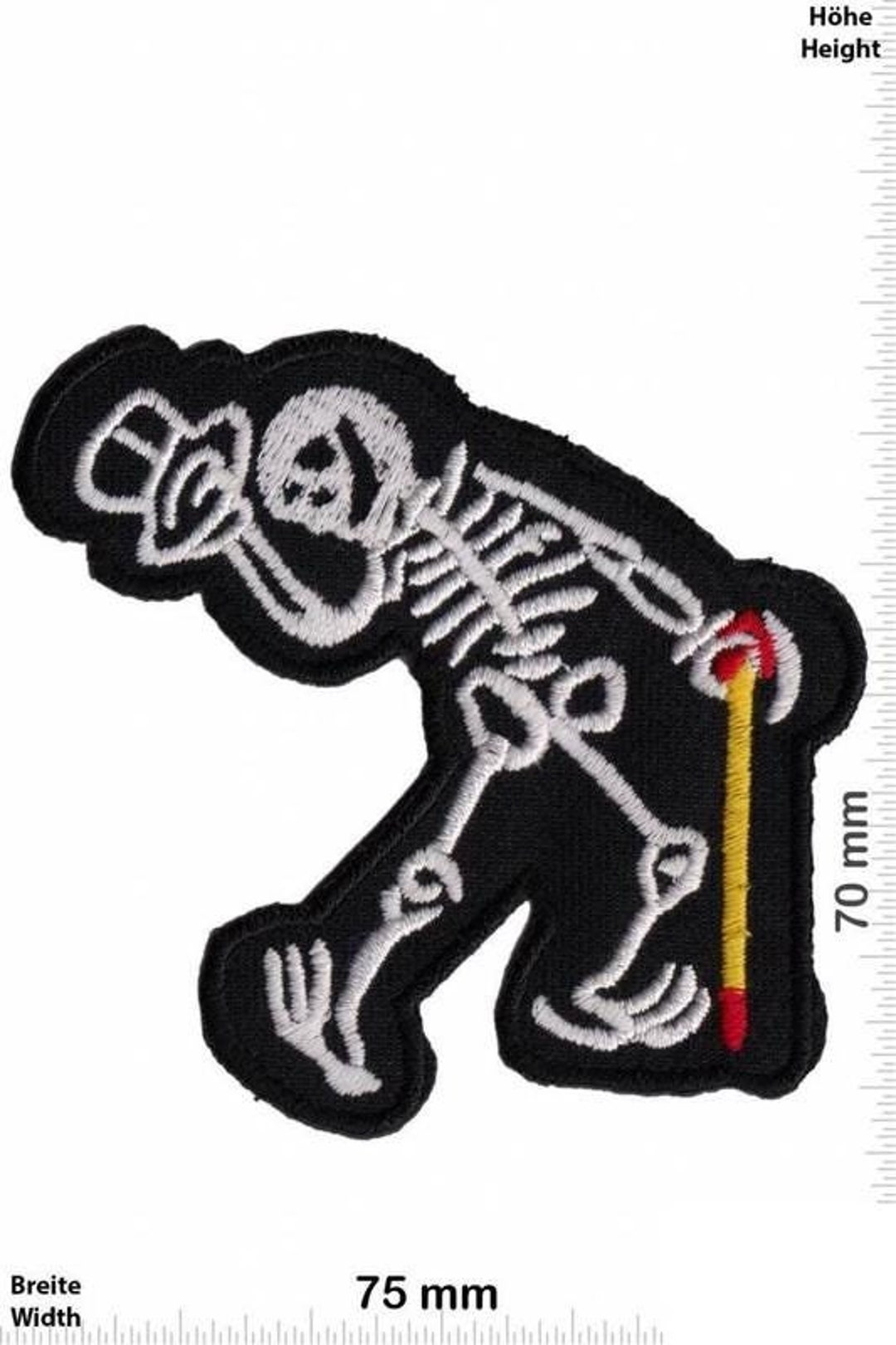 C&D Visionary Social Distortion 'Por Vida' Skeleton Patch – Embroidered Iron-On, 3.1" X 4", Red & Black
