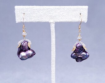 Pendientes de perlas de arándano