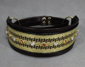 Collar para perro de martingala de mora, oro y topacio