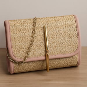 Sac Fourre-tout Femme/paille Multicolore Rayé - Très Mignon - Occasion (boucle étirée Mais Fonctionnelle)