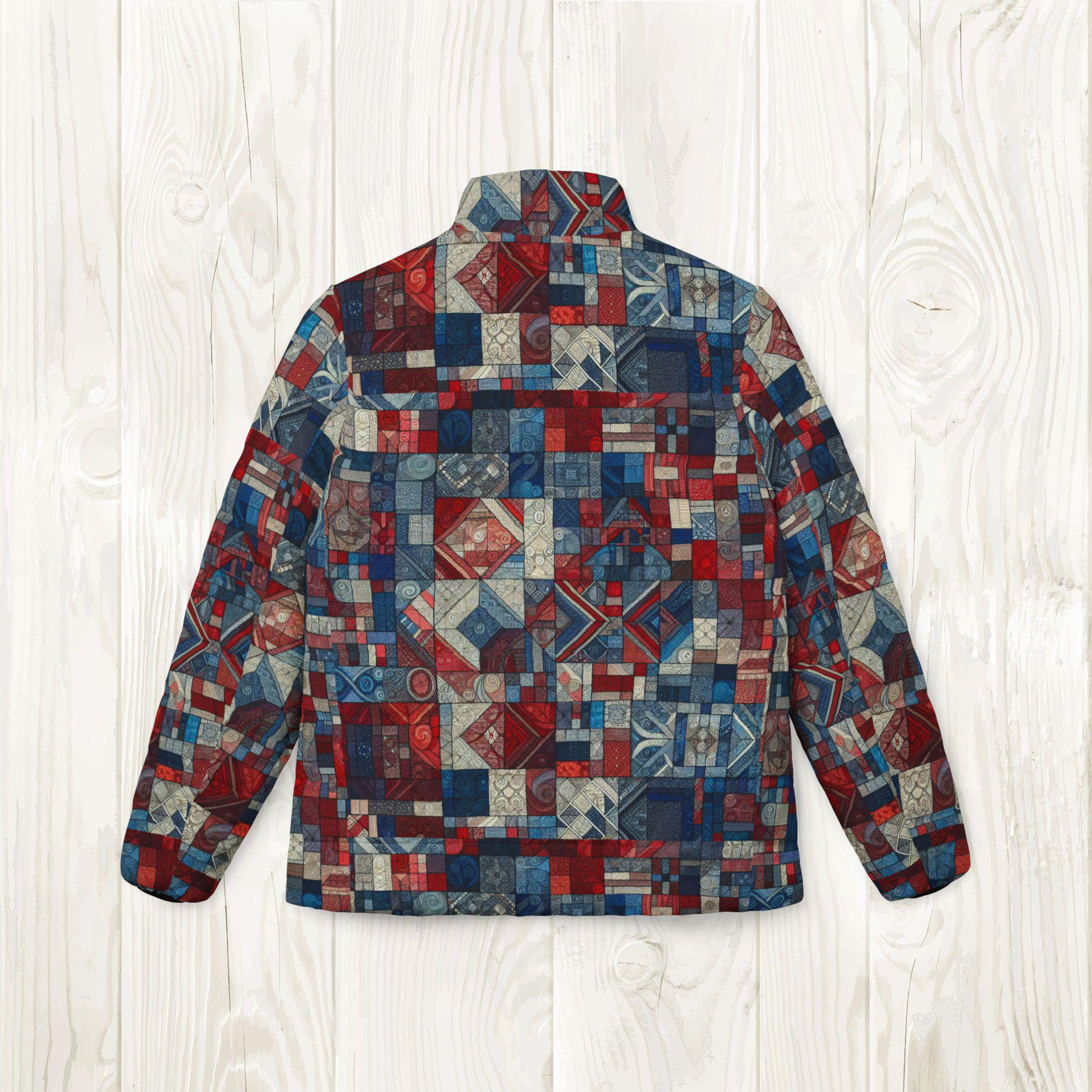 Patchwork Puffer Jacket, Winter Coat, Colorful Quilted