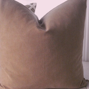 TAN BRUSHED COTTON -Pillow Cover -Both Sides -- Tan Throw Pillow -Euro---Tan --Brushed  Stonewashed Cotton Duck