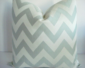 Spa Green Chevron Pillow Cover - Modern HGTV Designer Fabric