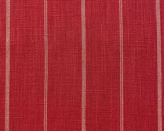 PKL STUDIOS STRIPE-Textured Red/Orange Hue /Ivory - Designer Decorative Pillow Cover -Woven Red /Ivory stripe  Lumbar and Bolster Covers