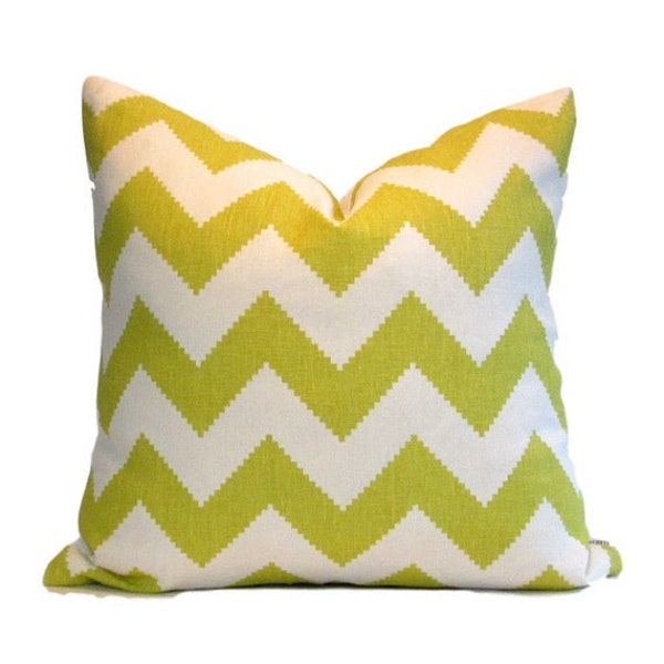 KRAVET--LINDEN-Johnathon Alder - Limitless--Both Sides- Decorative Designer Cover - Chartreuse /Ivory Throw / Lumbar Pillows