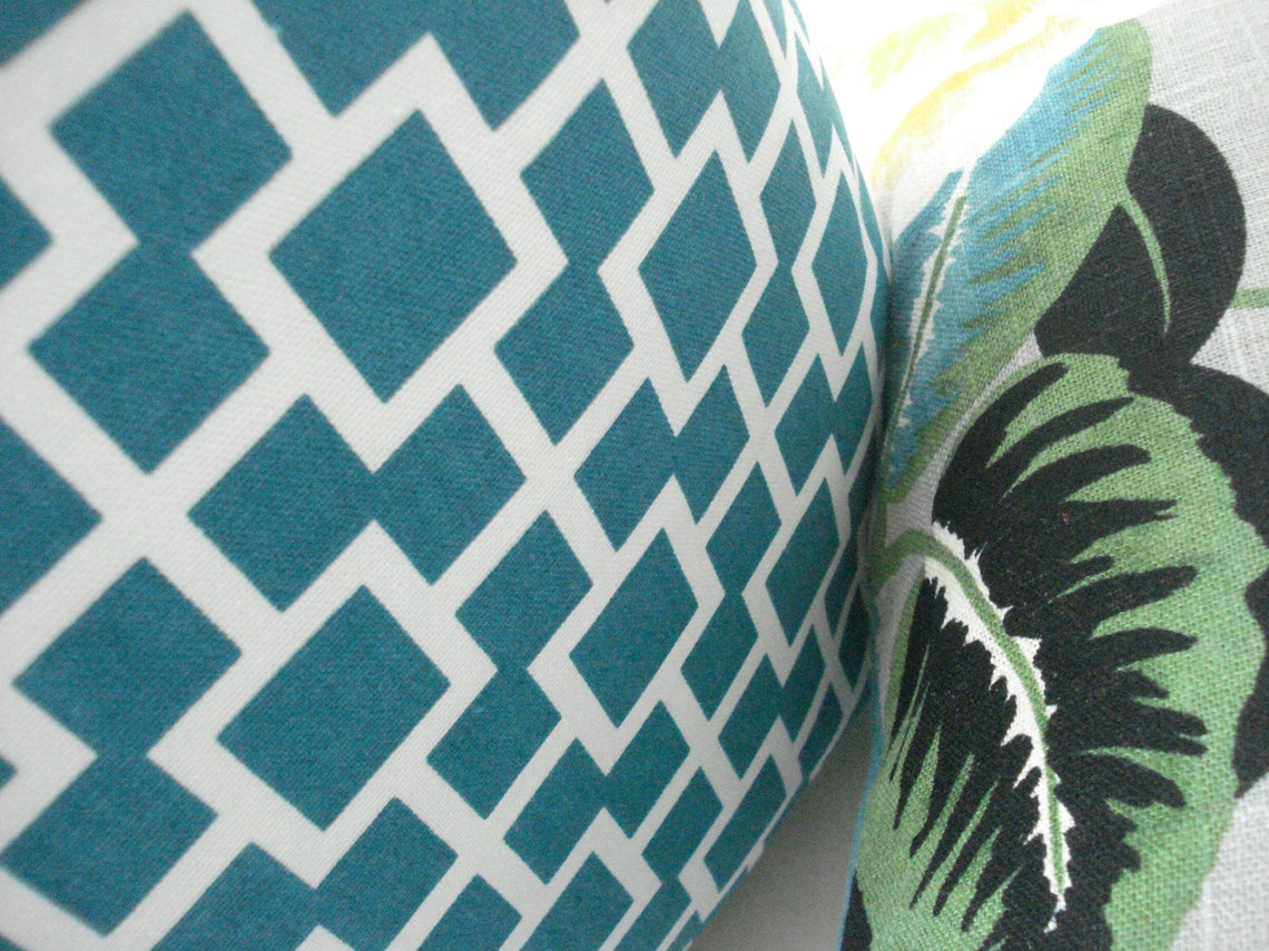 Both Sides ROBERT ALLEN Geometriclagoon decorative Pillow Etsy