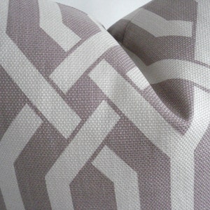 Both sides Amethyst Gatework PKaufman Decorative Designer Pillow Cover BasketweaveMauve /Lilac Throw / Lumbar/ Toss Pillow image 4