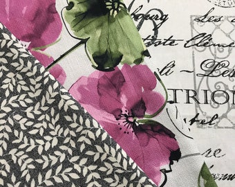 CHOOSE YOUR PATTERN- Sandringham Floral / Grey Vine and Leaves / Richloom French Script- -Designer Pillow Covers= Throw and Lumbar Covers