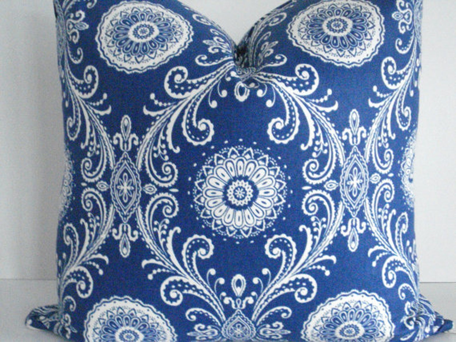 INDIGO IVORY COVER decorative Designer Pillow Covers Modern Etsy