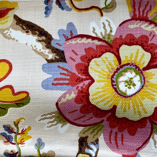 LAST ONE- 11x20 -Richloom- -Wonderland Pearl - Decorative Pillow Cover--Red-Mustard Yellow-Green-Blue Tan and Cream Throw/Lumbar Pillow