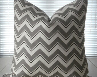 20X20--Duralee Suburban home Designer Fabric - Decorative Pillow Cover -Grey / White Throw Pillow---Geometric  Pillow