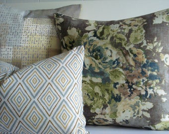 CHOOSE YOUR COORDINATES- Decorative Designer Pillow Cover -Taupe-Teal-Ivory -Lime- Latte -Citron Covers