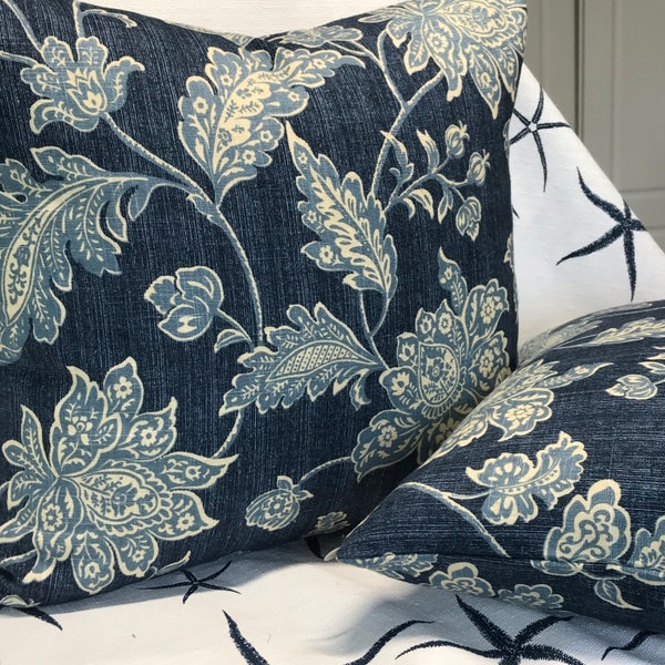 Waverly Paisley Williamsburg Colonial Collection -Funda de almohada decorativa-Lanzamiento de tela de diseño / Fundas de almohada lumbar