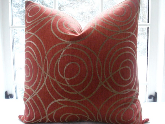 Designer Decorative Pillow Cover Throw Tie Dye Pillow in Tangerine by Jamie