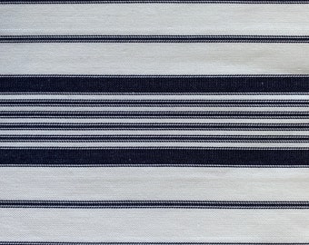 NAUTICAL NAVY STRIPE -Glasgow Home  Essentials Fabric - Decorative Pillow Cover- Navy/Off White Throw /Lumbar/Bolster Covers