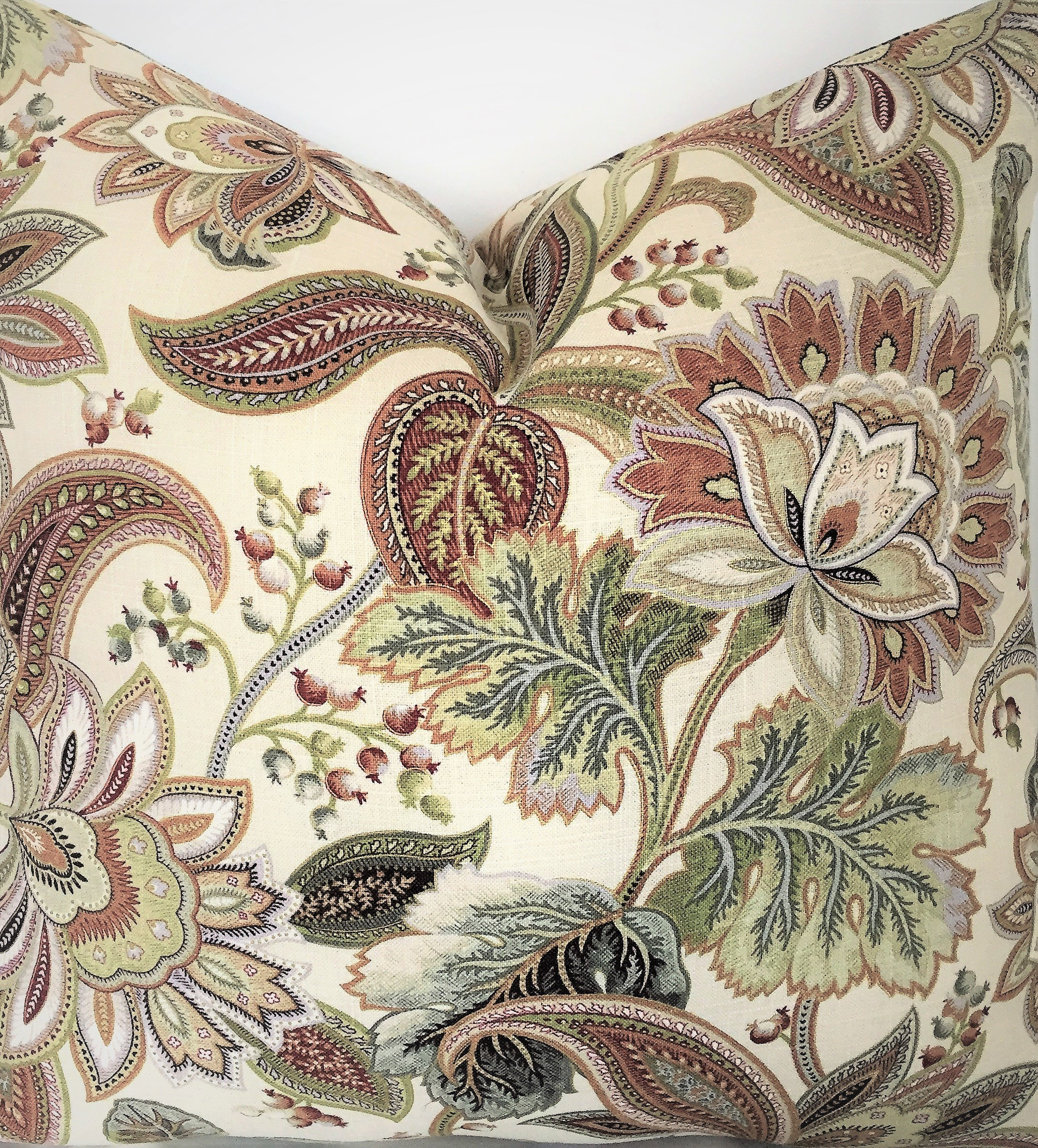 Mill Creek Fabrics Cliffside Linen Tan Brown Floral Upholstery Fabric