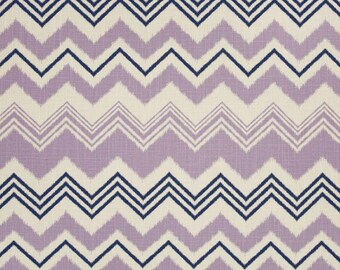 Chevron Pillow Cover – Lilac Mauve Ivory Designer Fabric