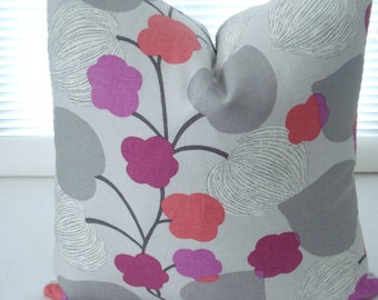 LINEN--Both Sides- -Decorative Pillow cover - Designer Fabric -Fuchsia Throw/ Lumbar/Toss Pillow-