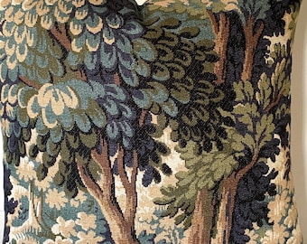 KAUFMAN VINTAGE TAPESTRY- High End-French Inspired Nature Cotton Tapestry -Into The Woods -Forest - Verdure lush green colors-Throws/Lumbars