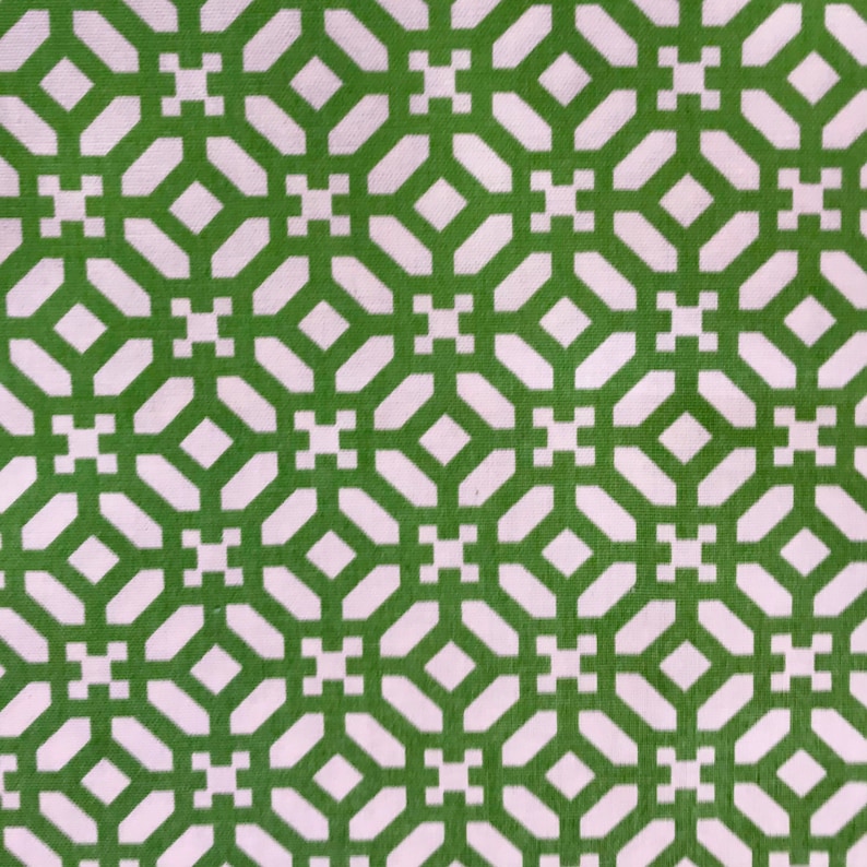BOTH SIDES .Grass GreenGeometric Designer FabricDecorative Pillow Cover-Throw Pillow Geometric Design Green/Off White image 1