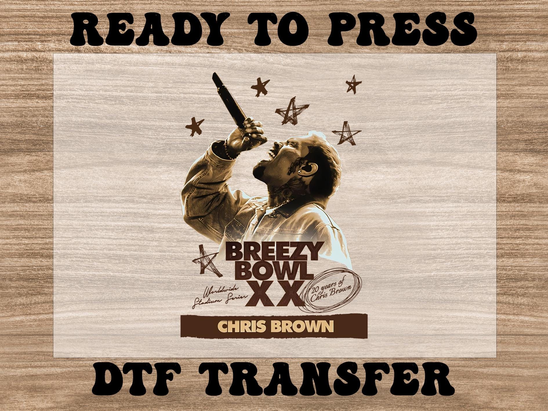 Vintage Chris Brown Dtf, Ready to Press Heat Transfers, Breezy