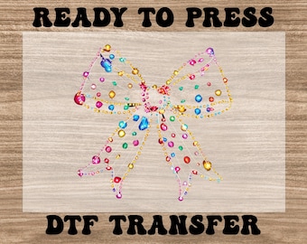 Christmas Bow Coquette Bow Dtf, Christmas Ready to Press Heat Transfer, Girly Christmas Shirt Design, Preppy Christmas Dtf, Heat Transfer