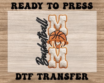 Basketball Mom Ready to Press Heat Transfer, Faux Yarn Basketball Mom Dtf Transfer, Game Day Basketball Dtf Print, Crochet Basketball Dtf