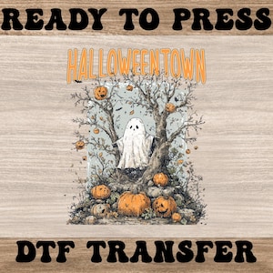 Halloween Town Est 1998 DTF, Halloween Ready to Press Heat Transfers, Halloween Pumpkin Dtf, October 31 Designs, Direct to Film Dtf Prints